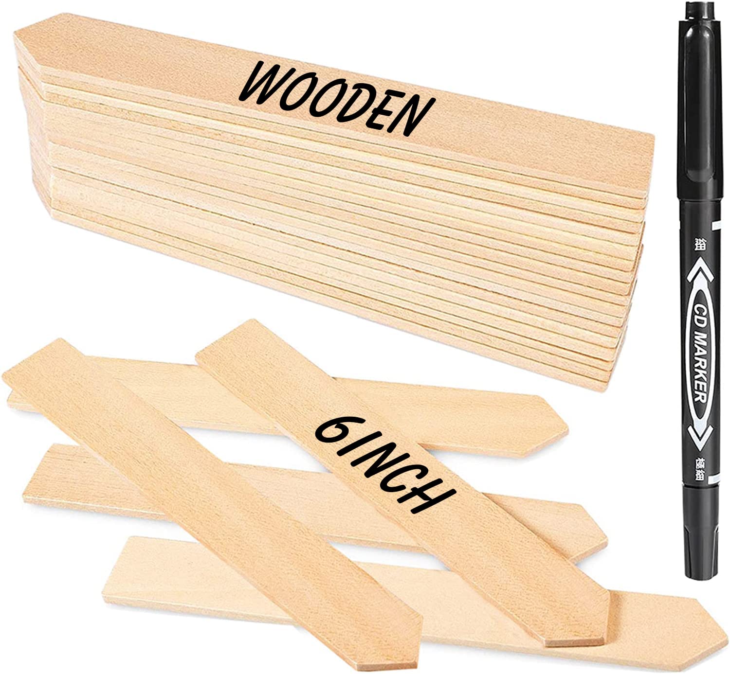 Amazon.com: Zkptops 50Pcs Plant Labels 6 Inch Wooden Plant Tags